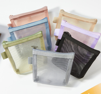 Pochette de voyage transparente en nylon écologique, mini trousse de maquillage pour femme, organisateur de rouge à lèvres, vente en gros à prix réduit