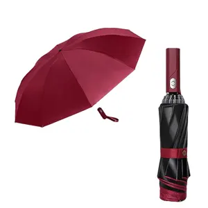 Guarda-chuva personalizado promocional com logotipo impresso para chuva, guarda-chuva dobrável anti-uv paraparapluie 3 guarda-chuva dobrável invertido
