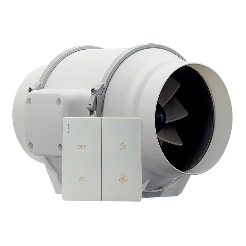 Toptan 4 6 8 inç Inline kanal Fan iki hızlı egzoz hava karışık akış sessiz havalandırma fanı hidroponik için banyo