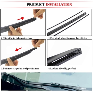 Kction Decoración Accesorios de coche 8 mm limpiaparabrisas tiras de goma recarga China Fit limpiaparabrisas híbrido - Product Image 4