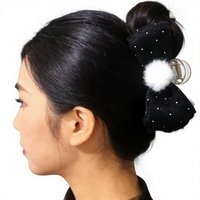 Nouvelle pince à cheveux en fourrure de vison de luxe, pince à cheveux en tissu de princesse avec frange