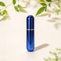 Flacon de voyage en aluminium électroplaqué à 18 filetages, tête ovale, pour parfum, vaporisateur, recharge, échantillon, cadeau