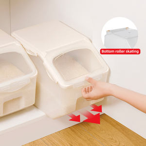 Récipient alimentaire en plastique de grande capacité avec couvercle d'étanchéité rouleau flip conteneur de stockage de riz pots de céréales - Product Image 3