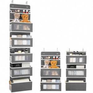 Organisateur suspendu à 6 poches pour sac à couches, sac à bijoux, rangement de la chambre d'enfant, à accrocher sur la porte - Product Image 2