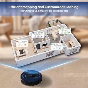 APP <span class=keywords><strong>Robot</strong></span> penyedot debu, penyedot debu 5000Pa 360 LiDAR 3L stasiun debu fungsi basah dan kering untuk rumah tangga Hotel garasi - Product Image 6