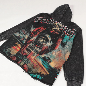 <span class=keywords><strong>Felpa</strong></span> con <span class=keywords><strong>Cappuccio</strong></span> da <span class=keywords><strong>Uomo</strong></span> in Cotone Lavato Stile Americano Godspeed Rock-and-Roll Streetwear Vintage Autunnale - Product Image 3