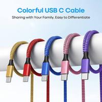 Meistverkauftes Hochwertiges Typ-C-Kabel 1m 2m 3m 10ft Nylon-Umflochtenes USB-C-Kabel für Handy Tablet Laptop Aufladen USB-Datenkabel