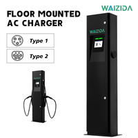 Estación de Carga para Vehículos Eléctricos IP65 de 44kW, Cargador de Pedestal para Instalación Comercial en Interiores y Exteriores