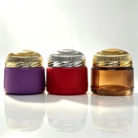 Vente en gros de pots cosmétiques de luxe personnalisables en verre vide pour crème corporelle, style Moyen-Orient Dubaï Fine Line, et pots à encens arabes