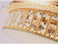 2016 42 pouces ventilateurs de plafond en cristal lumières 110 220v décoratif sans lame moderne tricolore télécommande maison Led concepteur rond