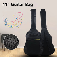 Sac de transport pour guitare acoustique 41 pouces 0.25 pouces rembourrage en éponge résistant à l'eau double bandoulière réglable étui de guitare