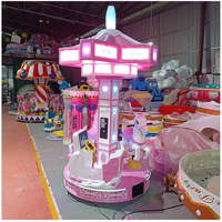 Grand carrousel rétro cinq étoiles à trois personnes équipement d'amusement carré intérieur pour enfants Machine de jeu à pièces