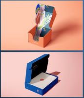 Boîtes en carton ondulé de taille personnalisée avec doublure en mousse, imprimées de motifs floraux de luxe, en matériaux recyclés, pour l'emballage de fleurs et de cadeaux de boutique