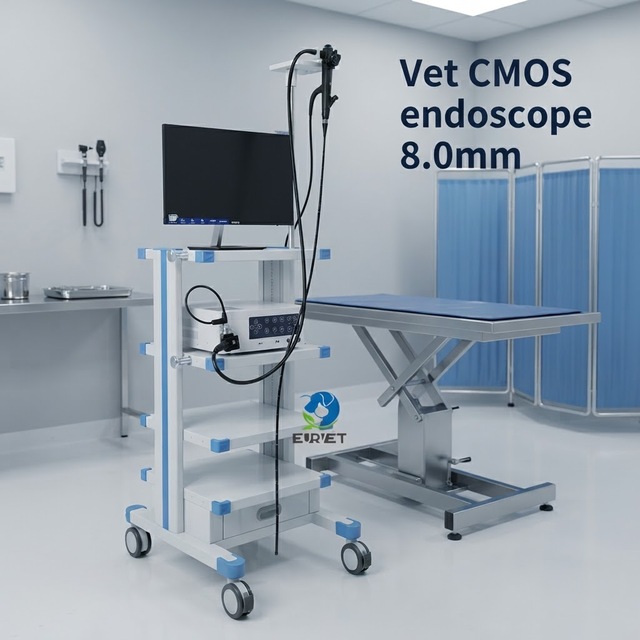 EURPET Full HD Endoscope Camera System LED Cold Light Source Medical Trolley Complete Endoscopy Tower Set for Hospital Clinic