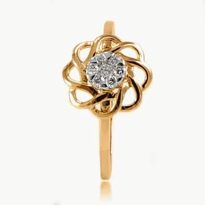 Anillo de Cóctel de Oro Amarillo de 14k de Lujo con Moissanita Brillante de Corte Redondo, Ideal para Fiestas, Joyería Fina - Product Image 2