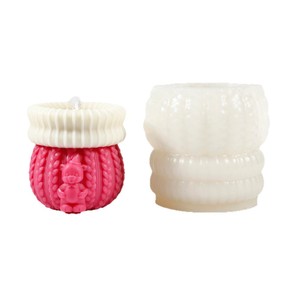 Bear Relief Jar Shaped Scented <b>Candle</b> <b>Mold</b> Silicone <b>Mold</b> For DIY Crafts Transparent White YT925013 - Product Image 4