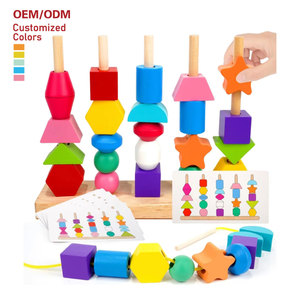 Jouets d'apprentissage préscolaire en bois personnalisables pour enfants, ensemble de jouets de séquençage de perles en bois Montessori pour enfants, tout-petits, garçons et filles - Product Image 1
