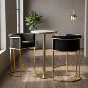 Modern Design Metal Top Nesting Decorative Coffee <b>Table</b> with Comfortable Chair for Bedroom or Living Room Home Furniture - Product Image 3