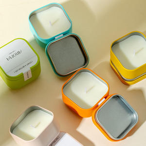 Wholesale Custom Small Scented <strong>Square</strong> Container <strong>Candles</strong> Flower Soy Scented <strong>Candle</strong> and Lid - Product Image 5