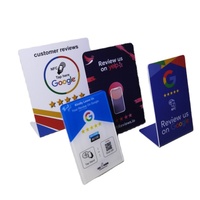 Pantalla NFC de 13.56MHz para Mesa con Chip Personalizado, PVC PET Impermeable, Código QR, RFID UHF ISO 14443A, Tarjeta Pivote U-Card, Tarjeta de Reseñas de Google