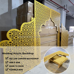 SMOOTH Muslim Ramadan Festival Decoration <b>Backdrop</b> Hollow Pattern <b>Gold</b> Arch for Large Events Decor - Product Image 2