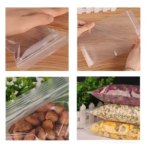 Sacchetto di plastica trasparente Grip Self Seal richiudibile Mini sacchetti di imballaggio a chiusura lampo sacchetto con chiusura a zip di dimensioni personalizzate