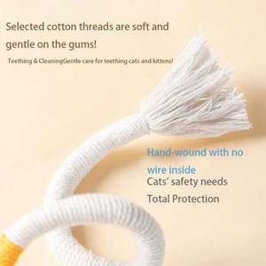 Nuevos Juguetes Interactivos de Movimiento en 4 Estilos para Gatos: Cuerda para Morder, Palo para Masticar, Autoentretenimiento, Alivia el Aburrimiento, Juguete de Algodón para Gatos - Product Image 6