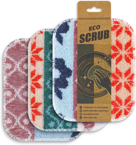 キッチン掃除用スクラビー100%エコフレンドリーコットン家庭用食器洗い布、鍋の壁、洗車用スクラブ、食器洗い用布巾 - Product Image 3