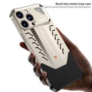 Nuova Custodia Protettiva di Lusso in Lega PU+<span class=keywords><strong>AL</strong></span> con Dissipazione del Calore Ultra Sottile Antiurto per iPhone 13 14 15 16 Pro Max Plus - Product Image 6
