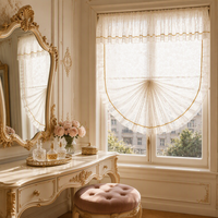 Rideau romain vintage en dentelle royale, voilage à volants floraux délicats filtrant la lumière pour salon et chambre, taille personnalisée, vente en gros