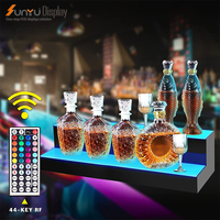 Présentoir LED lumineux pour boissons présentoir de haute qualité en plexiglas personnalisé à 2 niveaux présentoir de bar en acrylique pour boissons vente en gros