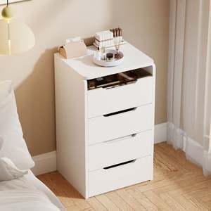 Wholesale Modern Vanity Table & Nightstand 2-in-1 Hidden <b>Mirror</b> Cushion Design Large <b>Storage</b> Space Makeup Vanity - Product Image 2