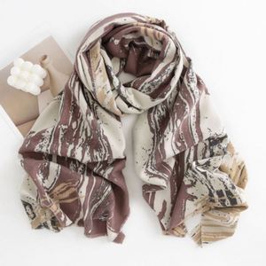 Stylish Gauzy <b>Scarves</b> Long Viscose Tassel Sublimation <b>Women</b> <b>Scarves</b> Thick Marble Print Pashmina <b>Scarf</b> - Product Image 6