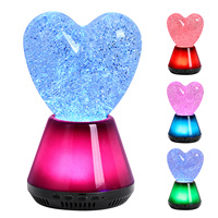 Veilleuse LED scintillante à changement de couleur RVB avec contrôle musical et sonore, avec abat-jour en forme de cœur, cadeau original pour enfant
