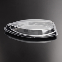 Barquette en plastique jetable à bas prix pour plats à emporter, de qualité alimentaire, en forme de bateau, boîte à sushi avec couvercle transparent, couleur personnalisable