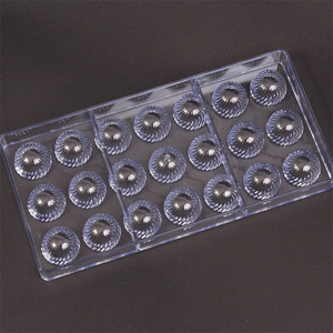 Policarbonato 21 tazas Chocolate bomba molde espiral bala Chocolate <span class=keywords><strong>Bon</strong></span> molde inyección PC plástico sólido gelatina caramelo DIY moldes - Product Image 2