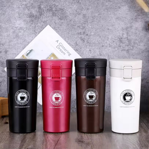 Tasses isothermes à double paroi en acier inoxydable 304 de 500 ml, tasse à café portable avec couvercle rabattable - Product Image 2