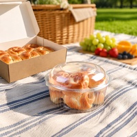 Boîtes d'emballage pour pâtisserie en plastique jetables écologiques de 8 oz, 12 oz, 16 oz, 24 oz, 32 oz, recyclables en PET, contenants pour gâteaux