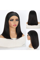 Perruque bandeau naturelle vierge non traitée avec dentelle HD, coupe bob droite, 100% cheveux humains brésiliens pour femmes noires