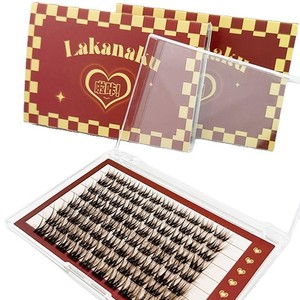 Faux cils Lakanaku Medusa 10mm 11mm 12mm, courbure naturelle, brun, bande complète, pour maquillage de scène - Product Image 5