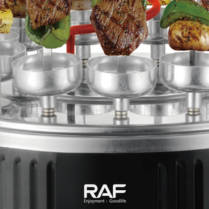 Asador de acero inoxidable RAF, 6 uds., parrilla de kebab giratoria de 360 grados, pinchos eléctricos <span class=keywords><strong>para</strong></span> barbacoa - Product Image 6