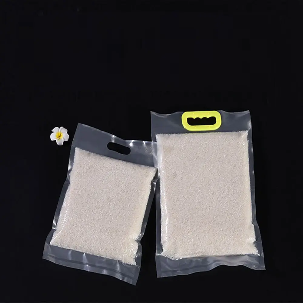 Zip Lock PE Nylon 1 Pfund Sonderdruck Laminiertes transparentes Vakuum Leerer Kunststoff 5kg 10kg 25kg Verpackungs paket Reis beutel