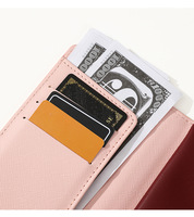 Dompet Passport Kulit PU Custom Logo Grosir, Multi Slot, Tempat Kartu, Tiket, dan Uang, untuk Perjalanan