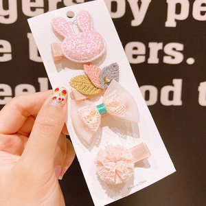 2023 Dễ Thương Đáng Yêu Phim Hoạt Hình Cô Gái Tóc Phụ Kiện Bộ Retro Phong Cách Vải Và Pha Lê Tóc Pins Tóc <span class=keywords><strong>Clip</strong></span> Barrettes Cho Trẻ Em - Product Image 5