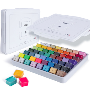 Nouvelle peinture de <span class=keywords><strong>gouache</strong></span> non toxique 56 couleurs boîtier noir avec couleurs fluo-métal <span class=keywords><strong>gouache</strong></span> métallique - Product Image 5