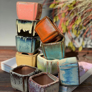 Pot Succulent en céramique pour femmes, <span class=keywords><strong>petit</strong></span> et mignon coréen, en vrac, pas cher, vente en gros, planteur de fleurs - Product Image 2