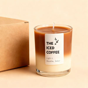 Evoduck Vendita Diretta Stile di Tendenza Candela di Lusso Personalizzata a Forma di Caffè Latte Ghiacciato in Cera di Soia Alimentare Profumata con Barattolo in Vetro - Product Image 1