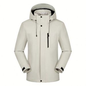 Veste imperméable à 3 couches pour homme, logo personnalisé, légère, fermeture éclair, respirante, imprimée, grande taille, coupe-vent - Product Image 1
