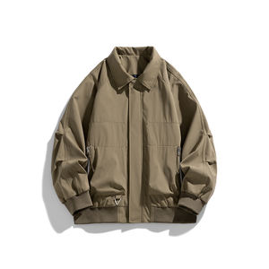 เสื้อโค้ทหนังสไตล์อเมริกันเรโทร ปักโลโก้ตามสั่ง คุณภาพสูงสำหรับผู้ชาย รุ่นใหม่ประจำฤดูใบไม้ร่วงและฤดูหนาวปี 2025 แบบสั้น - Product Image 2