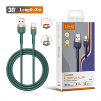 LDNIO LS642 câble de chargeur 30W le plus récent pour téléphone Android câble de Communication de données de charge rapide câbles Micro USB Type C